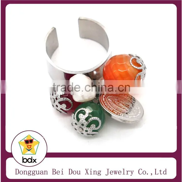 High Quality Stainless Steel Religious Classic Catholic Virgin Mary Blessed Mother Ring With Pearls Made In China Big Factory photo-2