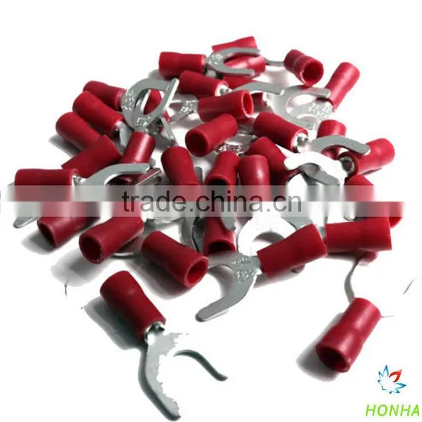RED SPADE 6.4mm PUSH ON CONNECTORS ELECTRICAL TERMINALS AUTO WIRING FORK RS64 photo-2