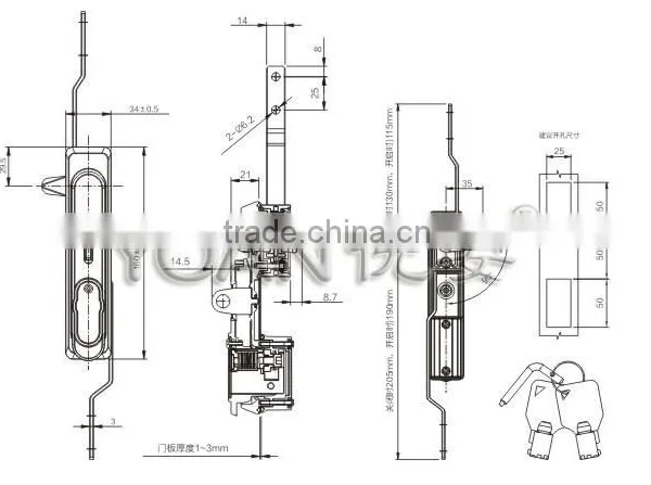Rod Control Cabinet Lock With Tubular Key photo-4