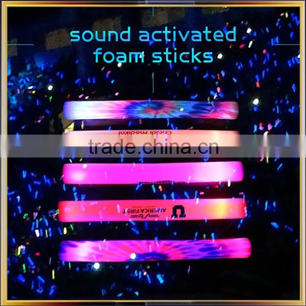 2016 New Portable Sound Activated LED Flashing Light Foam Glow Stick photo-2