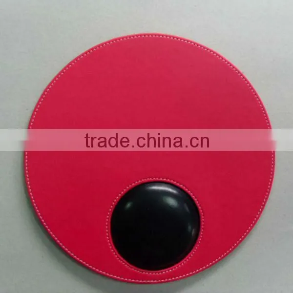 2016 Leather Silicone Promotional Genuine Leather Floating Mouse Pad photo-2