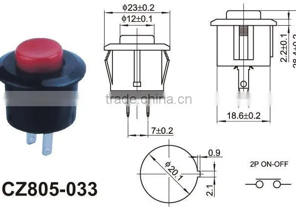 5 Keys Kitchen Exhaust Range Hood Switch,Red Button Push Switch N/O 3V 6V 9V 12V 24V Momentary Type 4 Car Boat photo-5