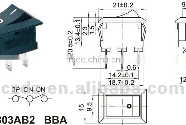 High Quality Temperature Double Push Button Rocker Switch for Electrical Products With Certificate 3 Position Switch photo-3