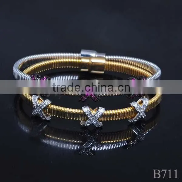 New Gold Magnetic Bracelet With Ruby Stone for Party photo-4