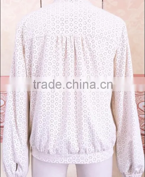 Casual Ladies Pig Suede Jacket Dyed Color and With Beautiful Flower Shaped Hole photo-2