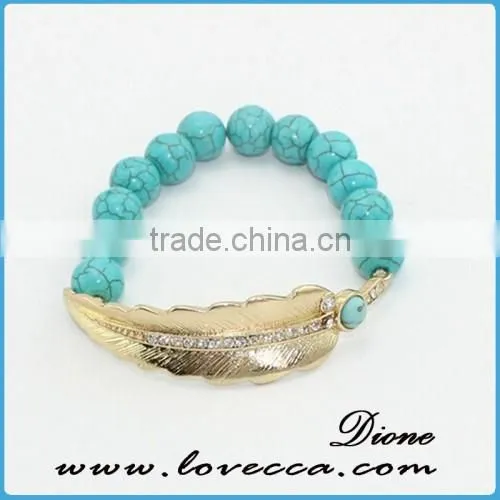 New Summer Fashion Rhinestone Glass Beads Bracelet Gold Bangle Hot photo-2
