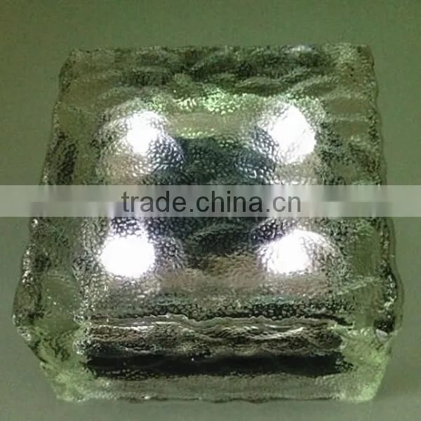 Solar Powered Garden Crystal Glass Frosted Led Solar Brick Paver Light photo-4