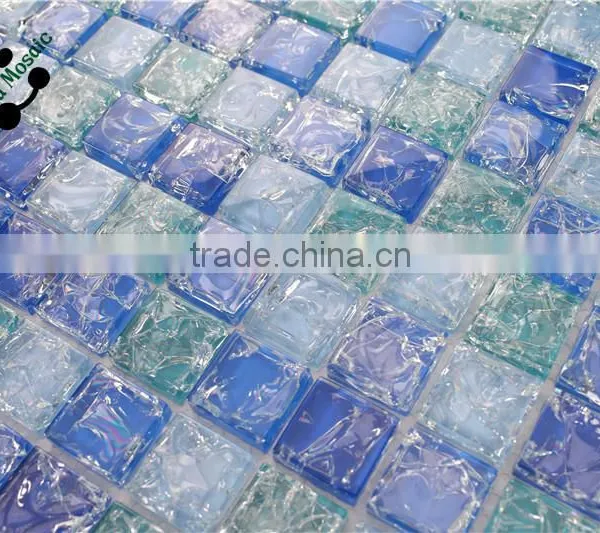SMS14 Swimming Pool 4mm Multicolor Crystal Glass Bathroom Mosaic Tile photo-6