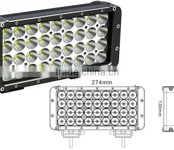 China MZ Factory Direct 11'' 108W 9500lm Led Offroad Bars Light Flood Spot Combo Four Row Square Led Light Bars ETI LED Hi Power photo-2