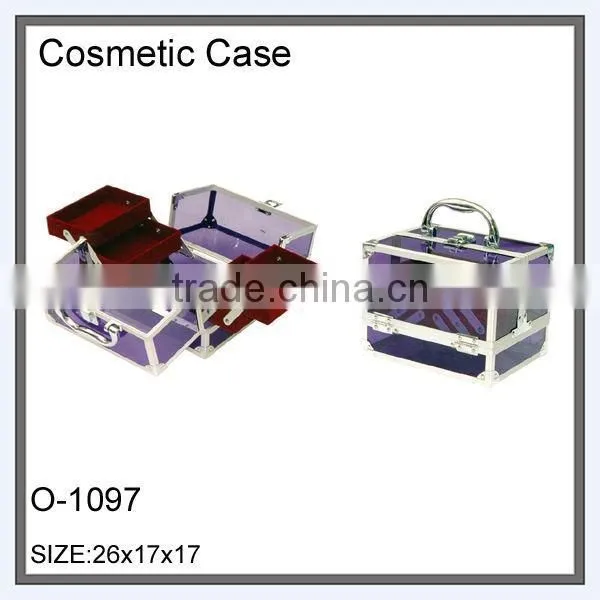 3 layers clear cosmetic bag train case