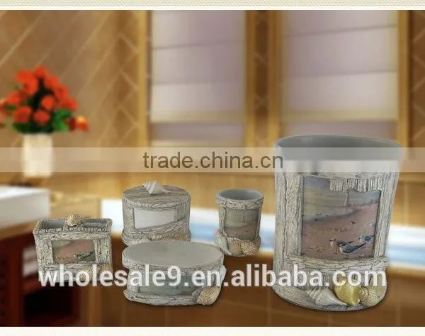 Sea Series Resin Bathrooom Sets 5pcs Bathroom Accessory Set photo-2