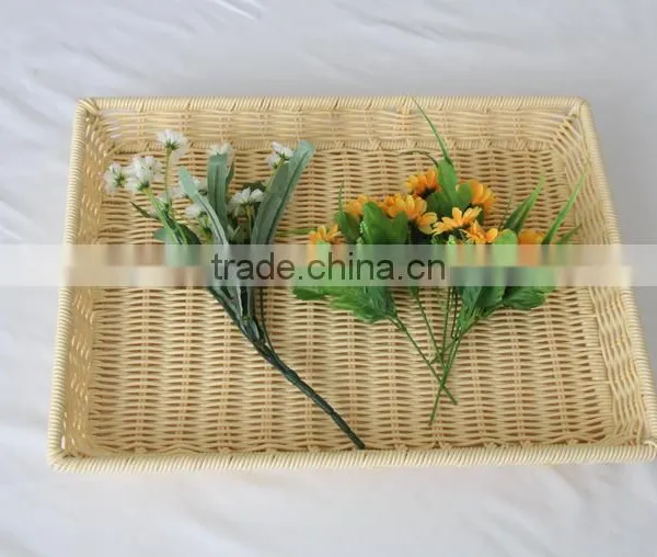 PE Rattan Woven Supermarket Kitchen Storage Food Basket Fruit Storage Equipment photo-4