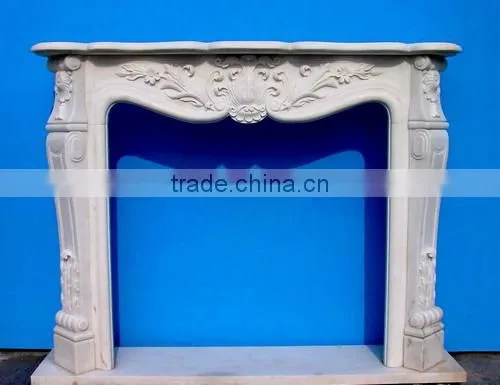 Customized Size Hand Carved Marble Fireplace photo-6