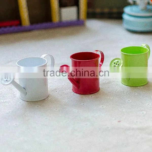 Cheap Small Indoor 2 or 2.5 Inches White Metal Flower Watering Can Mini Planter for Succulents photo-4