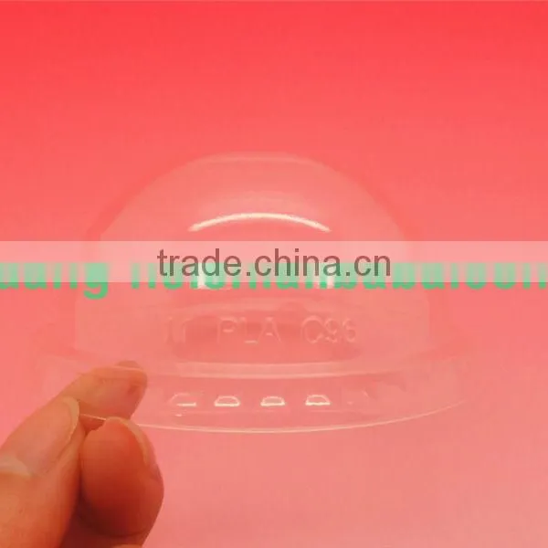 Disposable Biodegradable Clear Plastic Dome Lids,PLA Plastic Yogurt Cup Lid photo-2