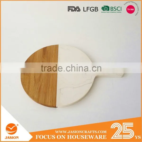 Kitchen Chopping Marble and Wooden Serving Board With Handle