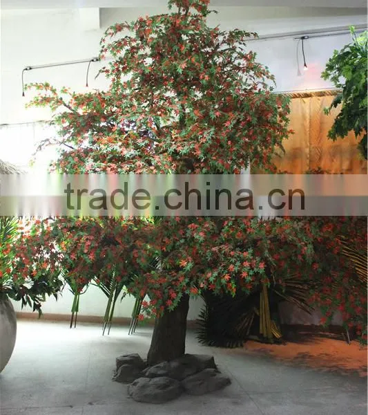 Home Garden Decoration 100cm to 1000cm Height Artificial Indoor Live Plastic Ficus Red With Green Big Palm Tree EZLS05 1016 photo-5