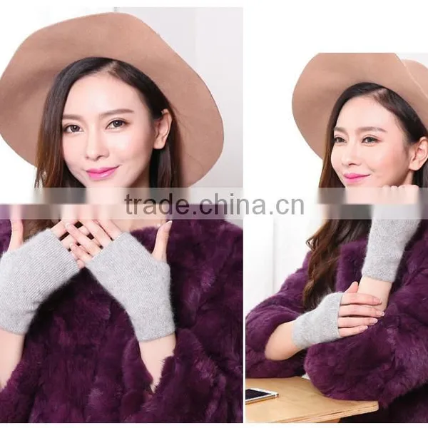 Cashmere Autumn Winter Gloves Have Finger Korean Mittens photo-3