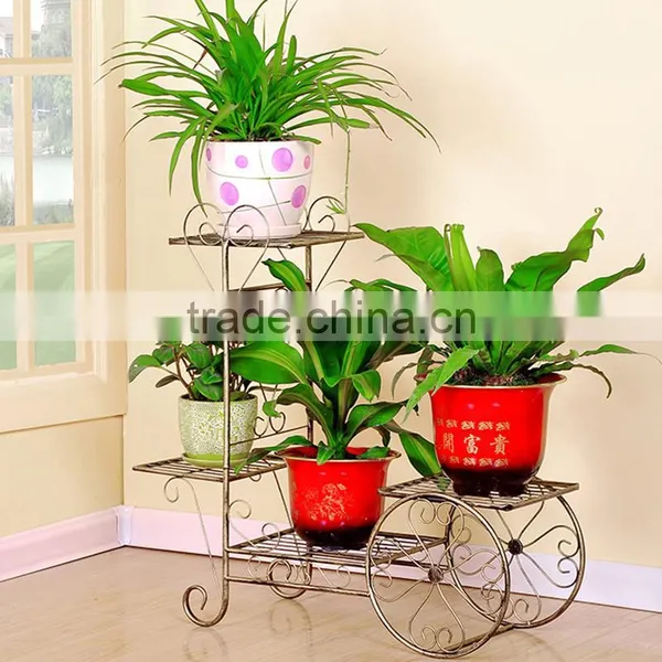 Indoor Handicraft Iron Flower Display Holder Metal Flower Pot Stand photo-3