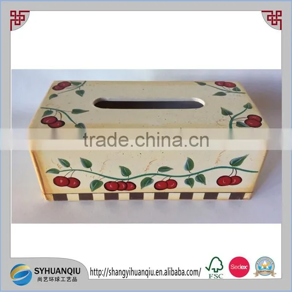Vintage Nordic Design Handpainted Wooden Tissue Box Cover. Tissue Holder photo-3