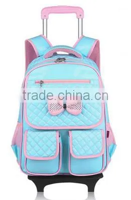 2015 Top Quality Detachable PU Leather School Trolley Backpack for Girls photo-2