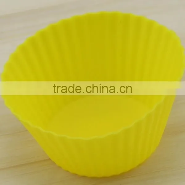 Yellow Fashion Design Silicone Cupcake Cups Mold photo-6