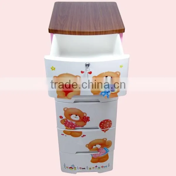 5 Layers Wooden Cover Plastic Baby Drawer photo-4