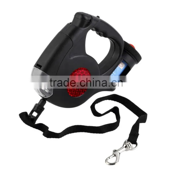 4.5M Automatic Dog Lead Retractable Dog Leash Pet Traction Rope Chain Harness Dog Collar Pet Products 3 LED Lights Garbage Bag photo-6