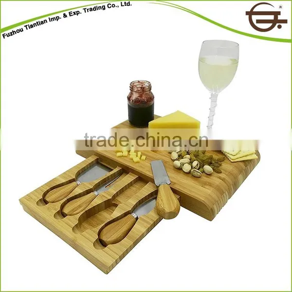 New Design Cheese Cutting Board Set Bamboo Cheese Board Set photo-4