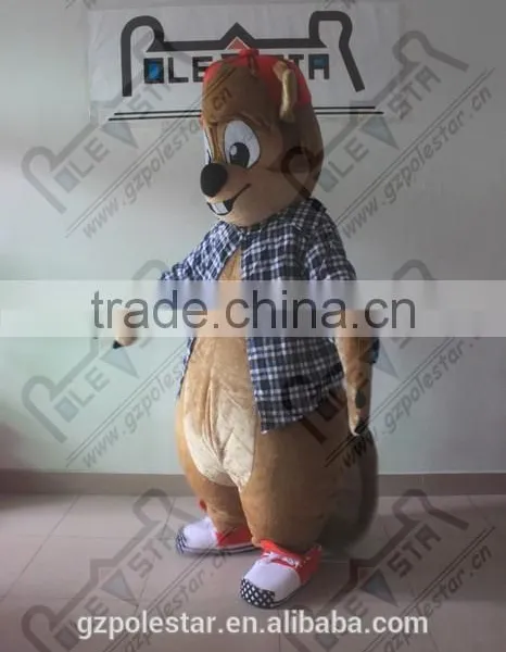 Cartoon Red Hat Squirrel Mascot Costume Leisure Style Squirrel Costumes photo-3