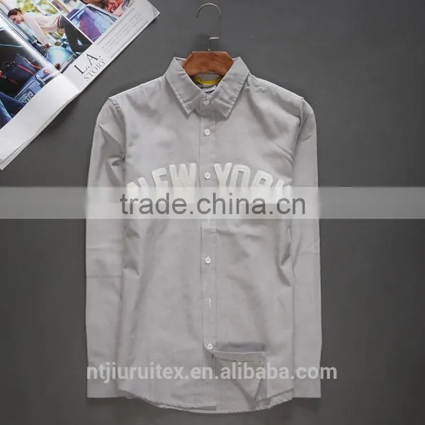 100% Cotton Applique Men's Shirt ,long Sleeve Shirt,Emboridery Patch Cut Shirt photo-4