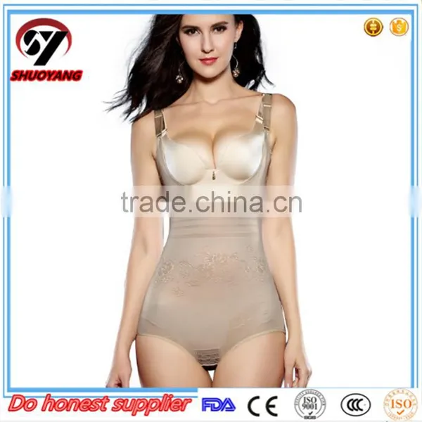 Women Floral Bodysuits Shapewear Underwear Plus Size Body Shaper Waist Corsets B photo-2