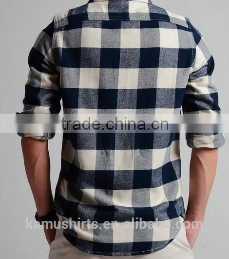 Classic Mens Check Plaids Flannel Shirts Man Cotton Casual Flannels Shirts photo-2