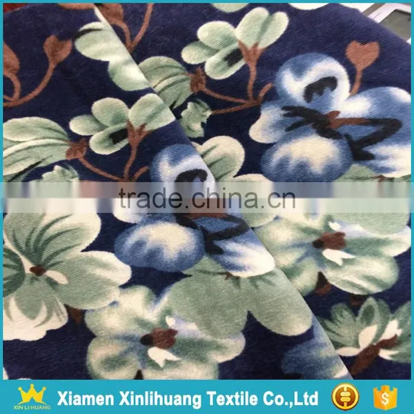 Latest Fashion Dress Material 28 Wale Printed Corduroy Fabric for Sale photo-4