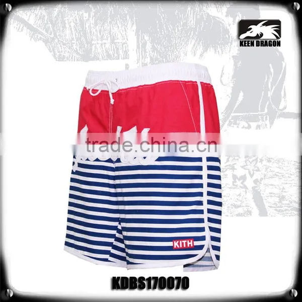 Cotton Stripes Digital Print Mens Swimsuits With Full Mesh Lining photo-4