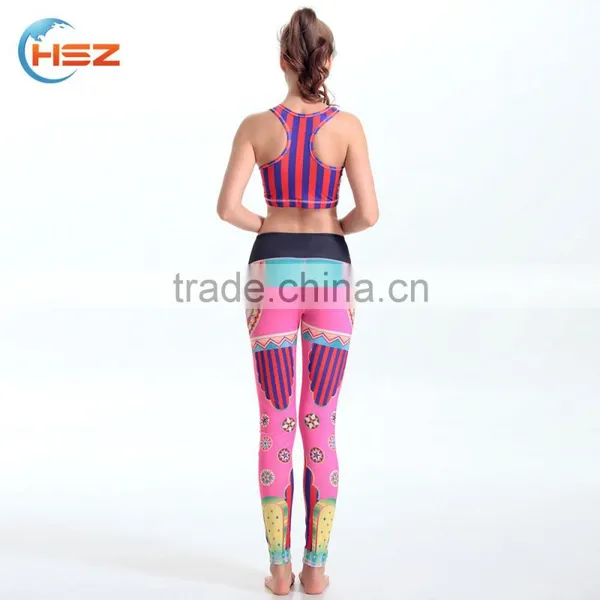 HSZ-YD46 001 Special Design Kevlar Legging Tight Desi Girls Legging Set Sexy Girls Tights Legging Graffiti Yoga Clothes photo-3