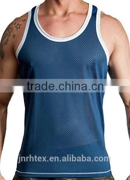 Custom Mens Polyester Mesh Sport Gym Tank Top photo-2