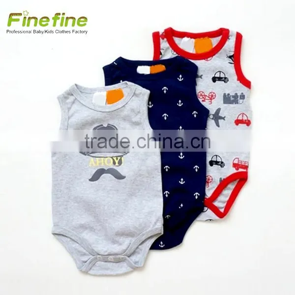 Eco Friendly Baby Clothes Unisex Sleeveless Organic Baby Romper photo-2