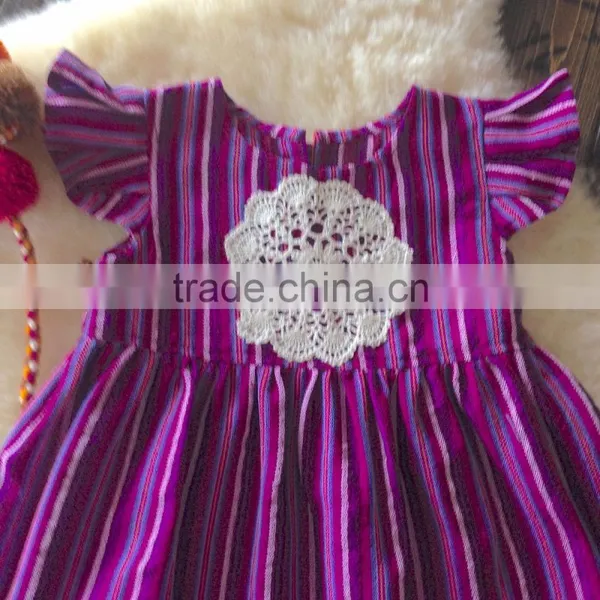 Girls Boho Flutter Sleeve Lace Cotton Dress photo-2