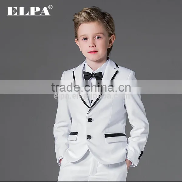 Elpa NXB0082 Formal Designer Fancy Wholesale Black 3 Piece White Boys Suits photo-4