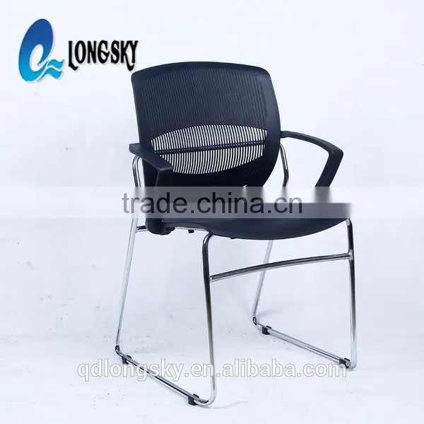 LS-4025F Fashion Design Stackable Metal Frame Plastic Chair With Arms Metal Stacking Conference Chair photo-3