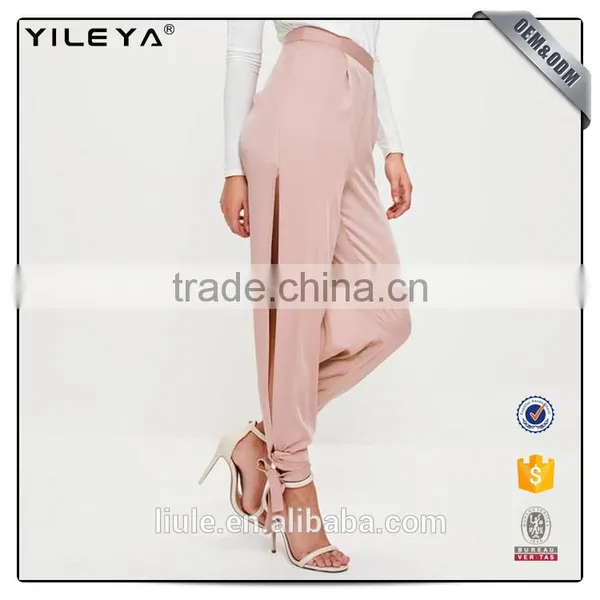 2017 Latest Design Sex Women Long Pants With Slit and Nice Cut photo-3