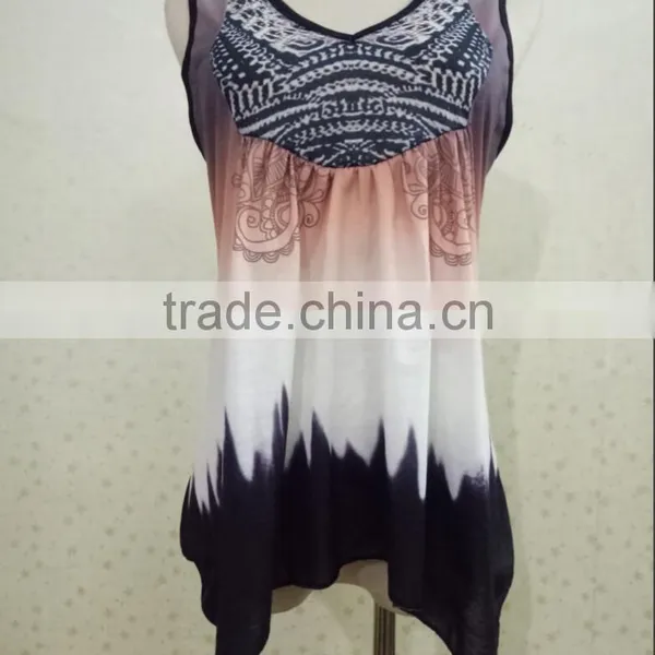 2017 Manufacturers Selling in Europe and the Printed Women's Sexy V-neck Sleeveless T-shirt photo-3