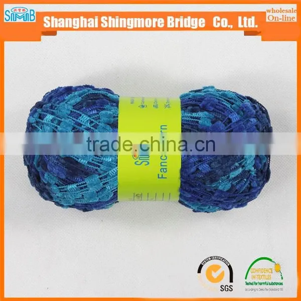 China Knitting Yarn Supplier Hot Wholesale Oeko-tex Standard Quality 100 Polyester Spun Ladder Yarn for Knitting Scarf photo-3