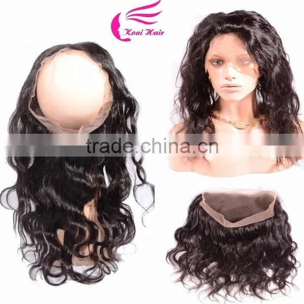 Virgin Human Hair Lace Closure Ear To Ear Elastic 360 Lace Band Frontal Closure With Baby Hair Bleached Knots photo-6