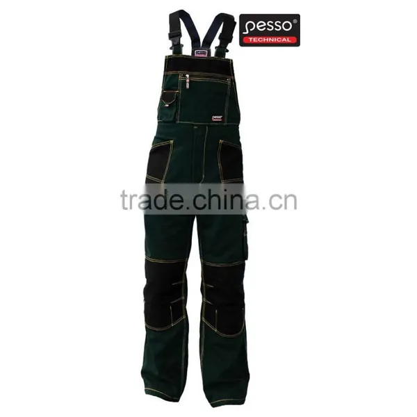 PESSO Canvas Polyester Cotton Green Workwear Bibpants