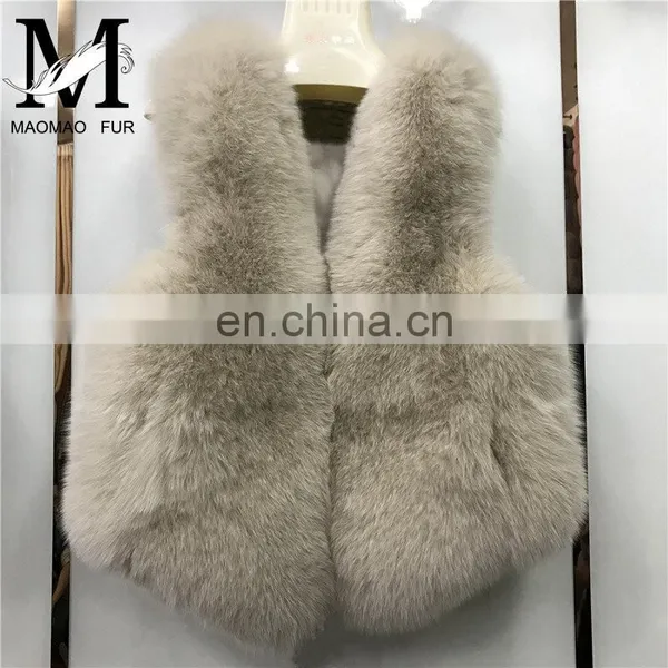 2017 New Jiaxing Winter Warm Fsahion Long Women Fox Fur Vest Real Fox Fur Coat photo-3