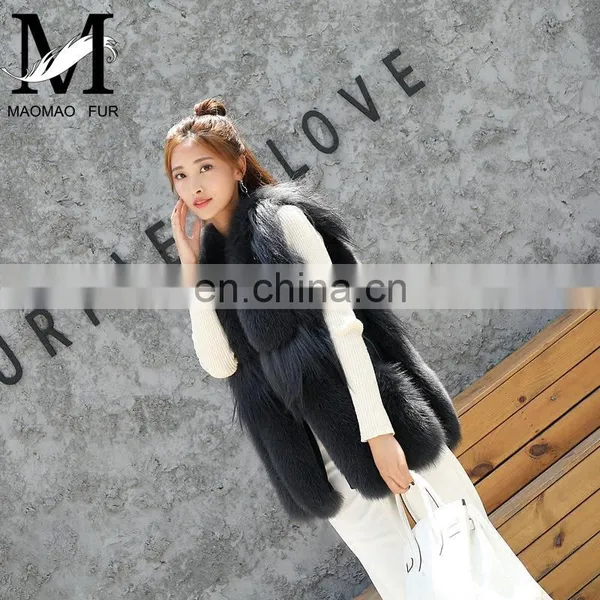 2017 Fashionable Beautiful Women Winter Real Fox Fur Fashion Vest photo-3