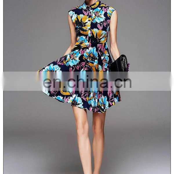 High Quality Sleeveless Print Skater Dress Summer 2016 photo-5
