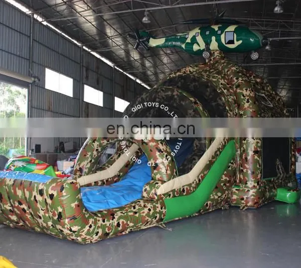 Water Slides With Bouncer Camouflage Inflatable Games Outdoor Games photo-3